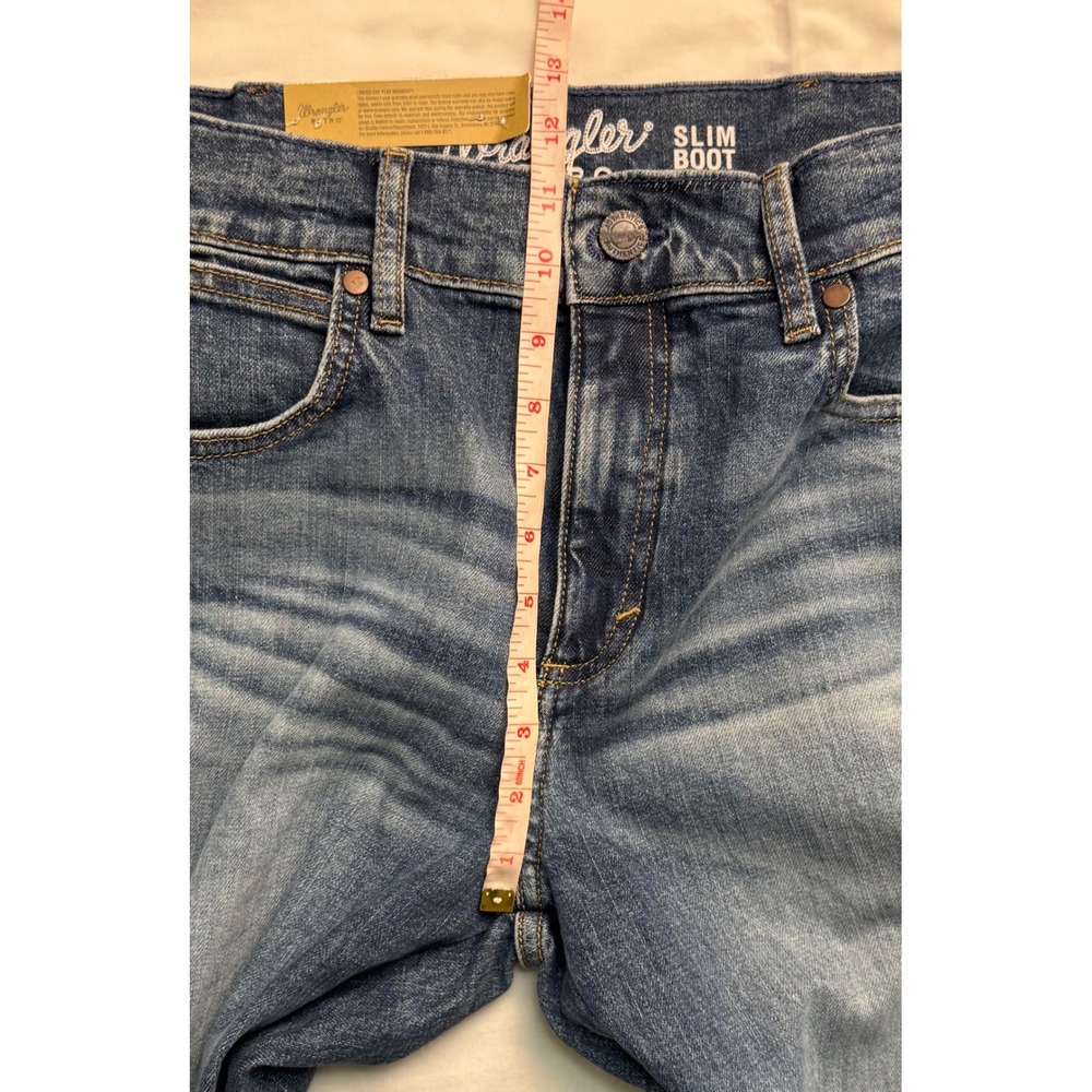 Wrangler Retro Slim Boot Jeans Mens 33x32 Medium Wash Western Denim - Picture 10 of 16